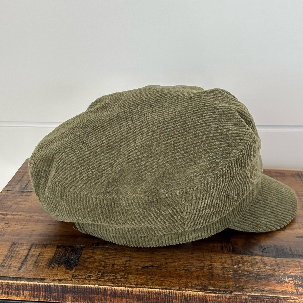 Anthropologie Wyeth Farrah Corduroy Newsboy Cap Olive Green NWT - Picture 4 of 13